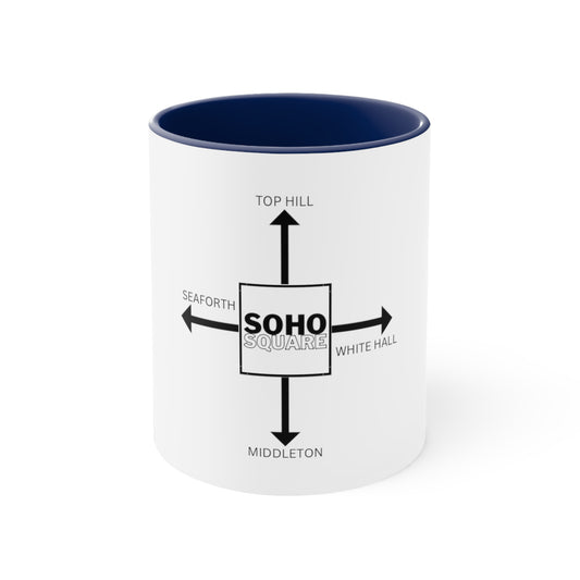 Soho Square Accent Coffee Mug, 11oz (White)