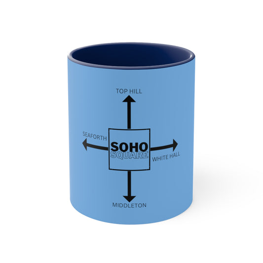 Soho Square Accent Coffee Mug, 11oz (Light Blue)