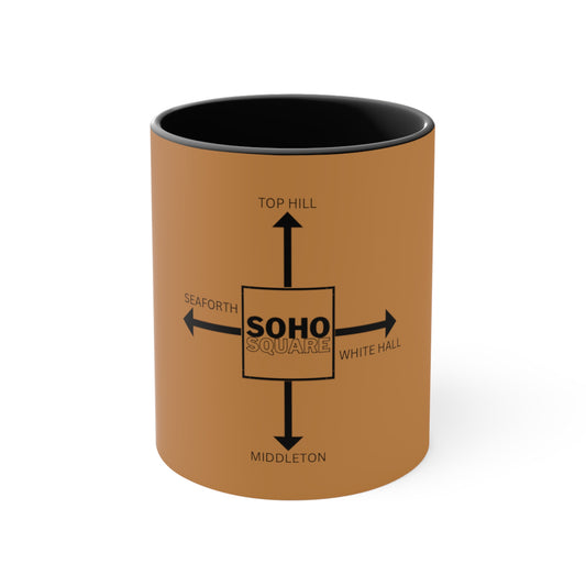 Soho Square Accent Coffee Mug, 11oz (Light Brown)