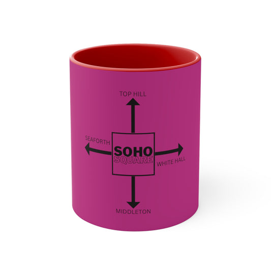 Soho Square Accent Coffee Mug, 11oz (Pink)