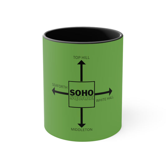 Soho Square Accent Coffee Mug, 11oz (Green)