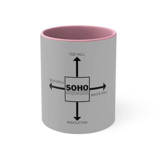 Soho Square Accent Coffee Mug, 11oz (Light Gray)