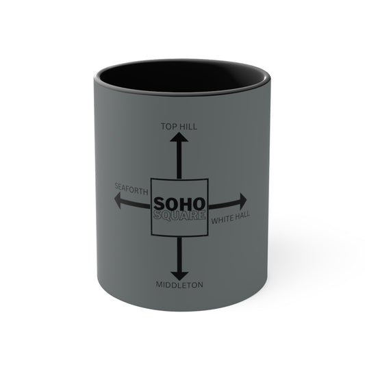 Soho Square Accent Coffee Mug, 11oz (Dark Gray)